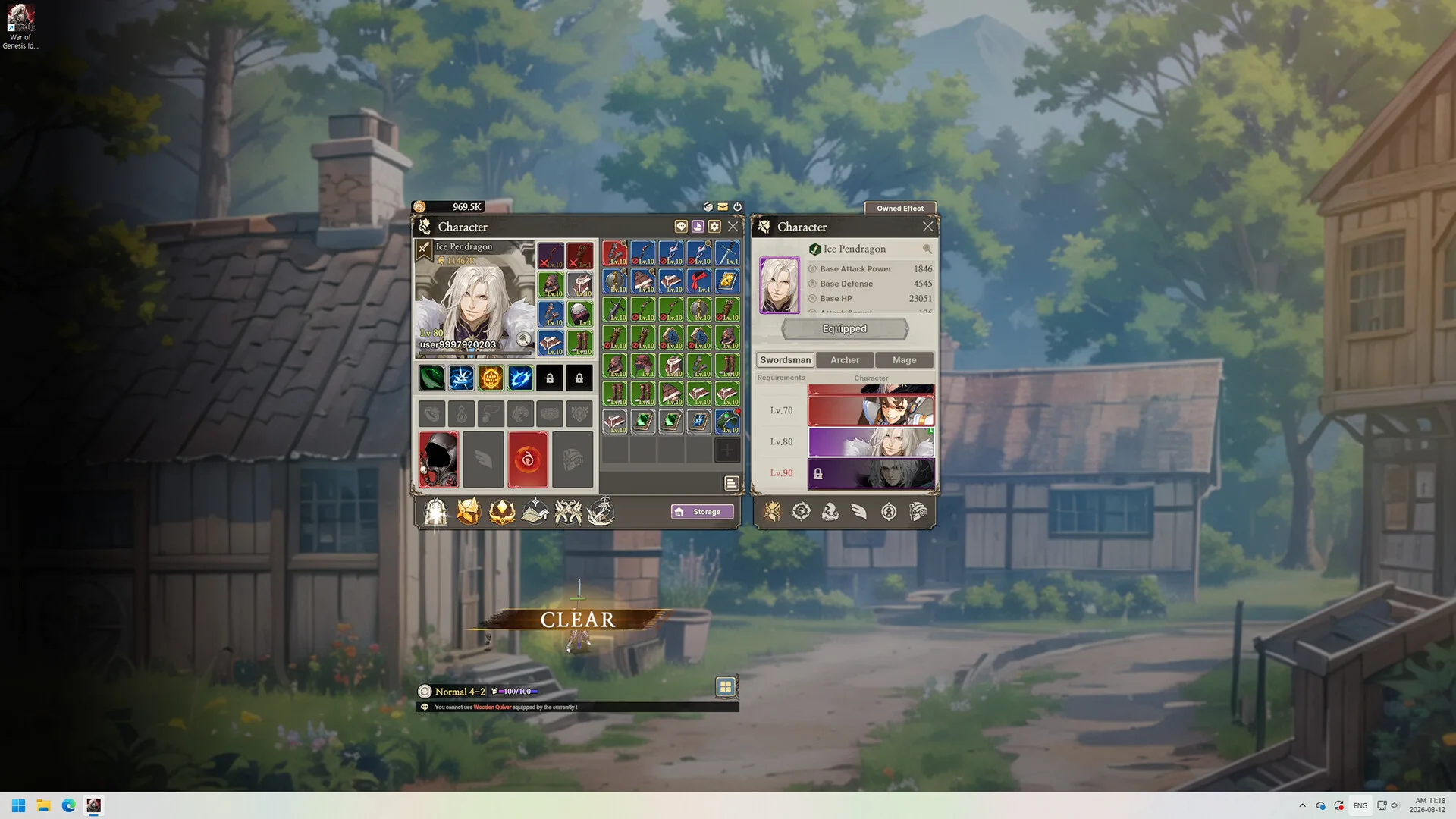 Automatic combat scene in War of Genesis Idle Loot